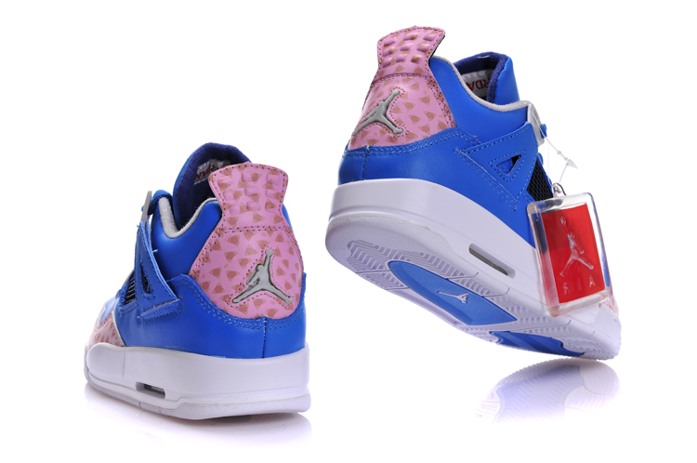 Air Jordan IV 4 Retro Chaussures Femmes nouveau bleu (3)